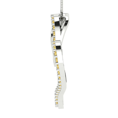 0.31cttw Round Cut Citrine Gold-Plated 925 Silver Pendant and 16" Box-Chain Necklace