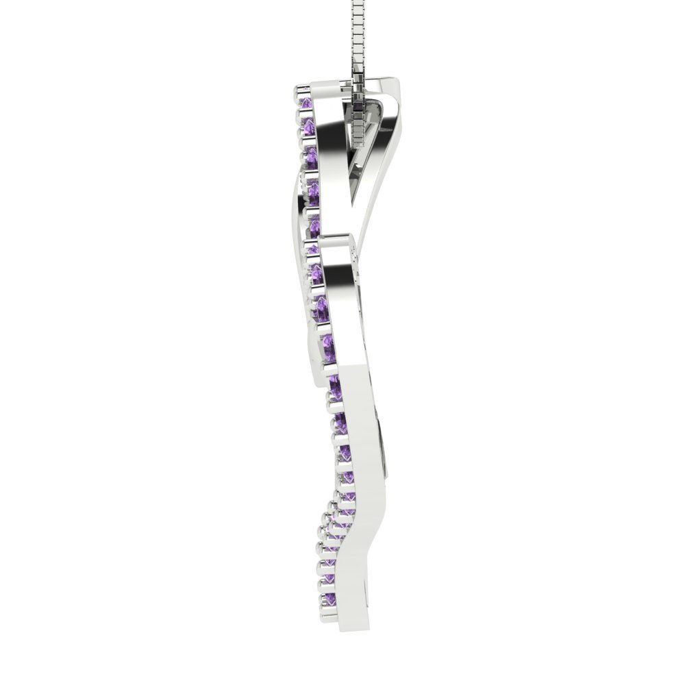 0.31cttw Round Cut Alexandrite Gold-Plated 925 Silver Pendant and 16" Box-Chain Necklace