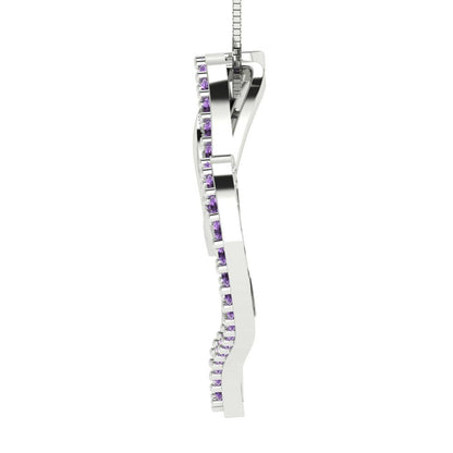 0.31cttw Round Cut Alexandrite Gold-Plated 925 Silver Pendant and 16" Box-Chain Necklace