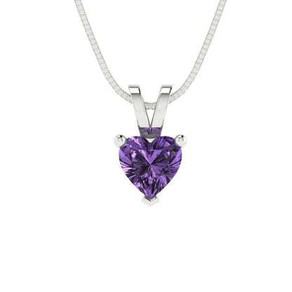 0.5cttw Heart Cut Alexandrite Gold-Plated 925 Silver Pendant and 16" Box-Chain Necklace
