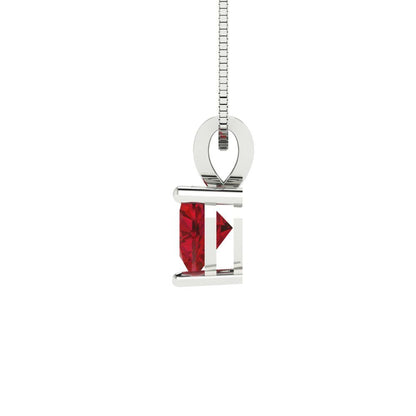 0.5 tcw Necklace Pendant - 14K White Gold Heart Cut Solitaire  Pink Tourmaline - Adjustable Length - 15in Box Chain to 18in