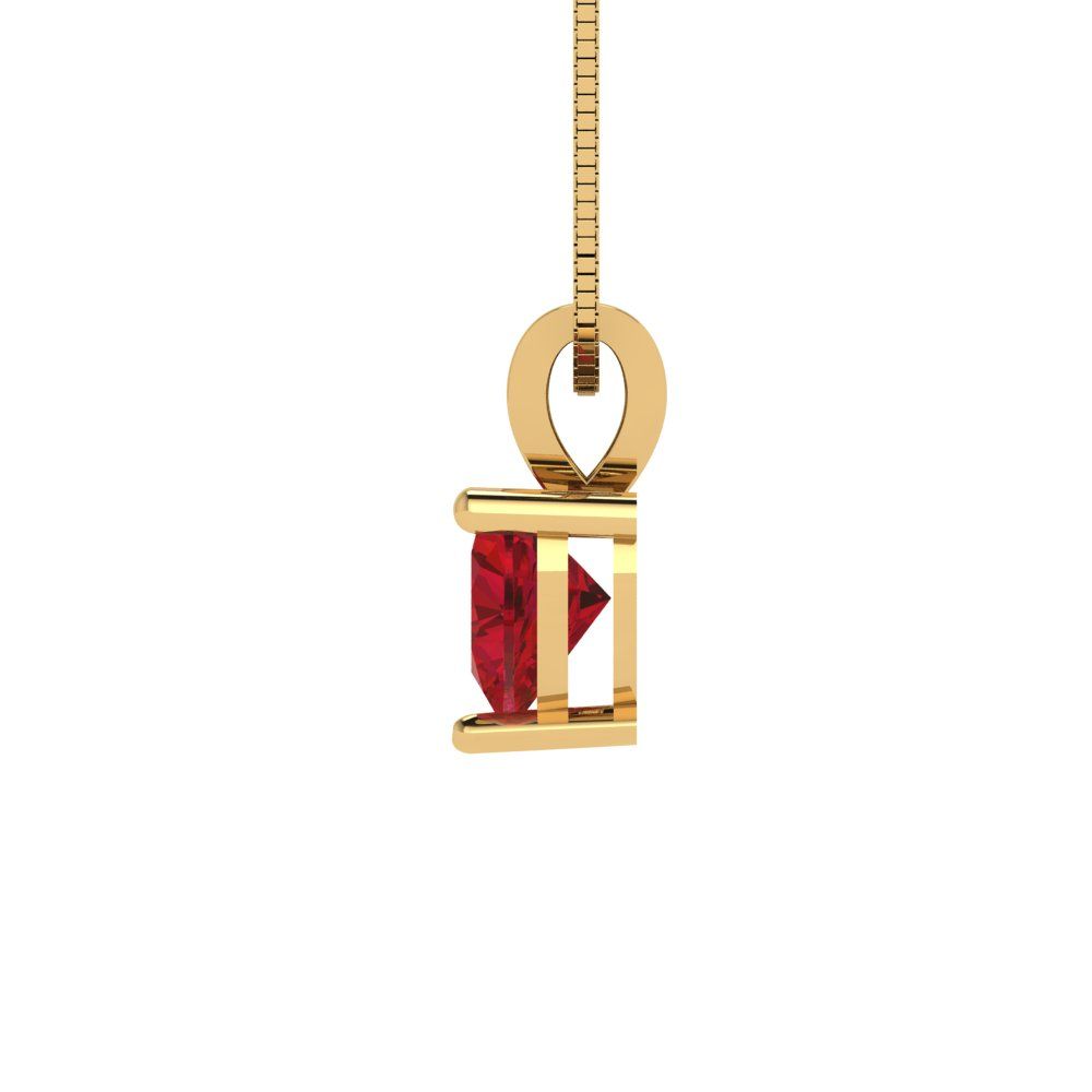 0.5 tcw Necklace Pendant - 14K White Gold Heart Cut Solitaire  Pink Tourmaline - Adjustable Length - 15in Box Chain to 18in