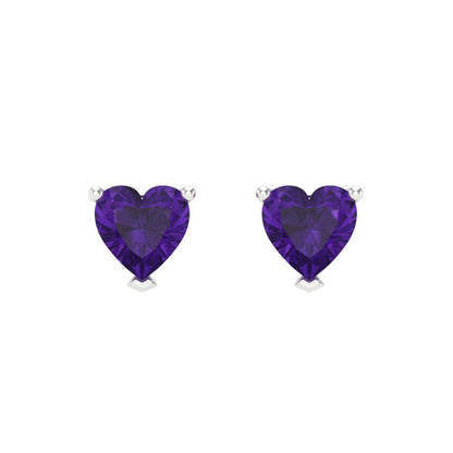 1cttw Amethyst Gold-Plated 925 Silver Screw Back Stud Earrings