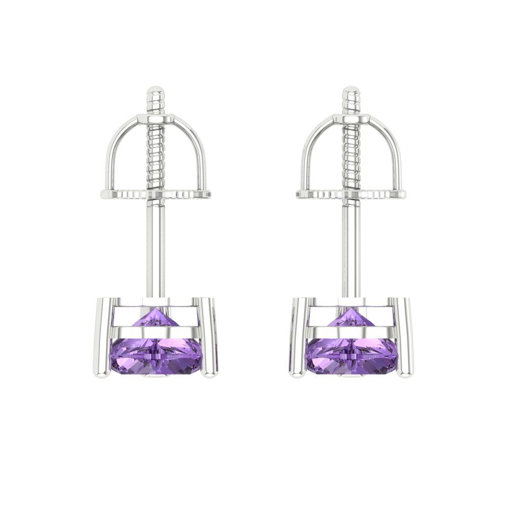 1cttw Alexandrite Gold-Plated 925 Silver Screw Back Stud Earrings