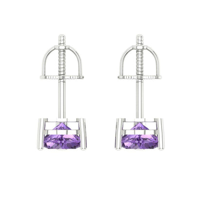 1cttw Alexandrite Gold-Plated 925 Silver Screw Back Stud Earrings