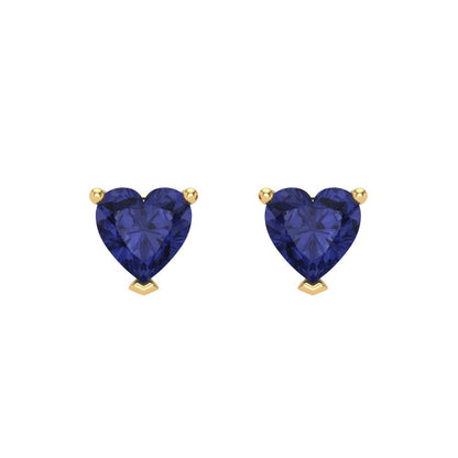 1 ctw Tanzanite Studs Earrings | 5mm Heart Cut White Gold Screw back | December Birthstone