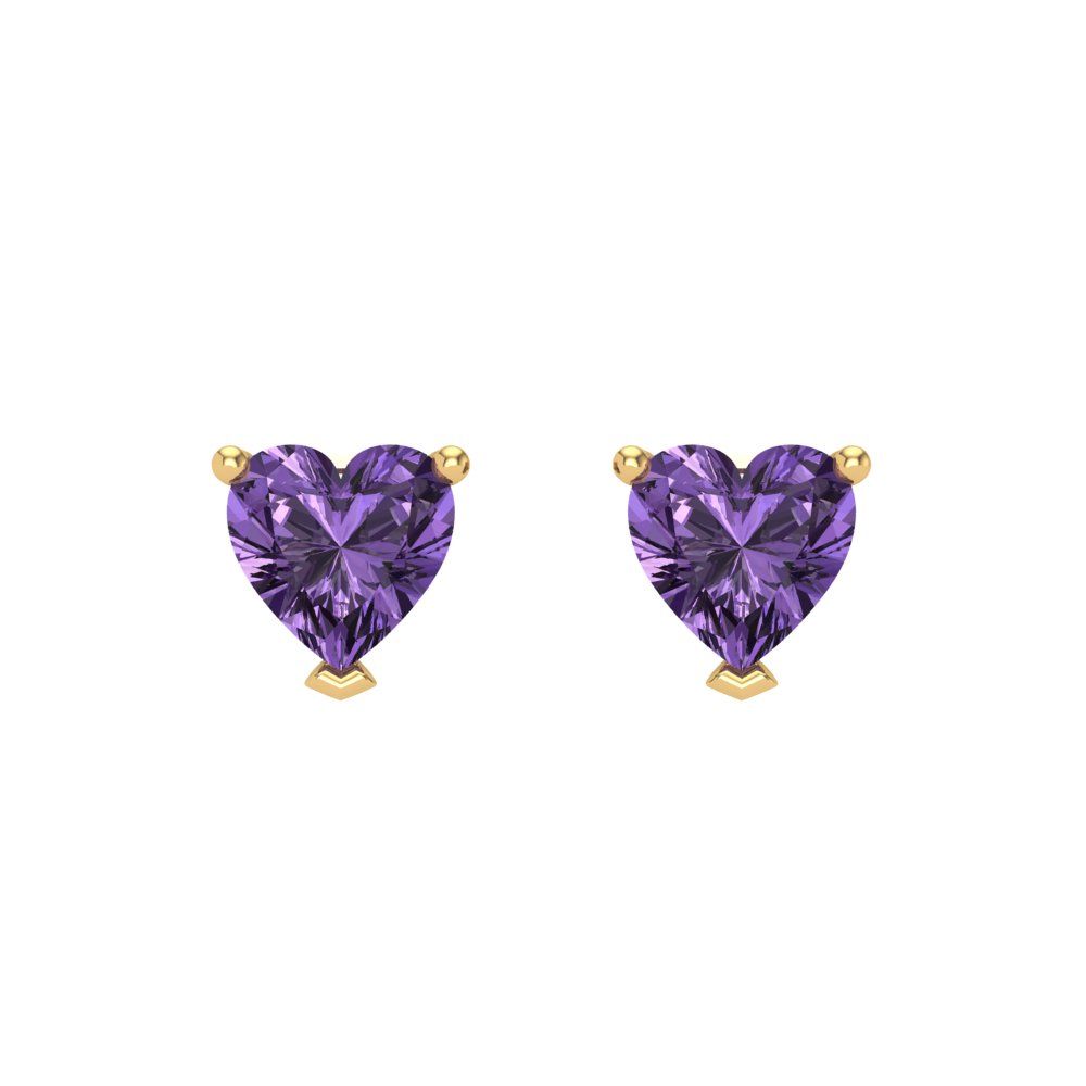 1.5cttw Alexandrite Gold-Plated 925 Silver Screw Back Stud Earrings