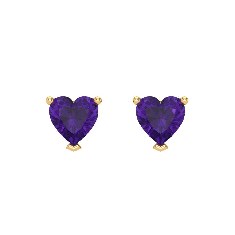 1.5cttw Amethyst Gold-Plated 925 Silver Screw Back Stud Earrings