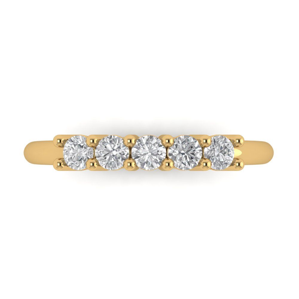 0.35 cttw Simulated Diamond Round Cut Yellow Gold Eternity Wedding Band