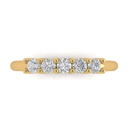 0.35 cttw White Sapphire Round Cut Yellow Gold Eternity Wedding Band
