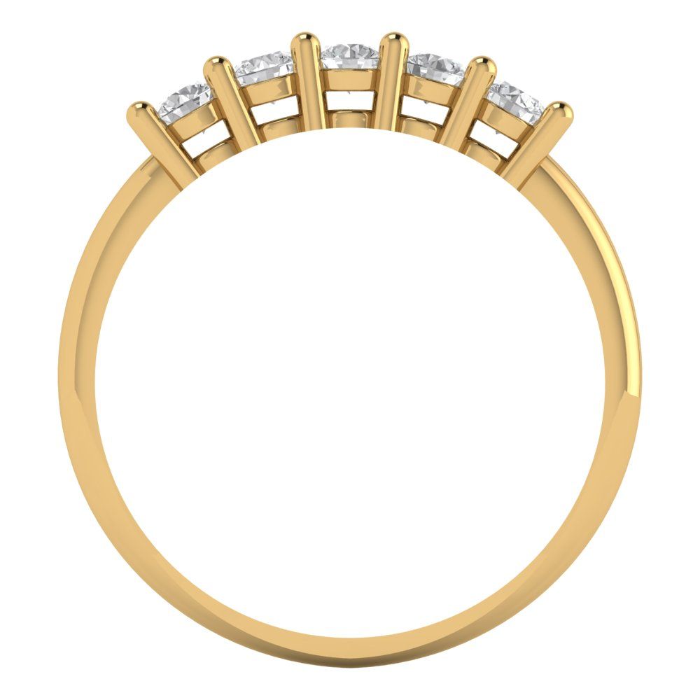 0.35 cttw Simulated Diamond Round Cut Yellow Gold Eternity Wedding Band