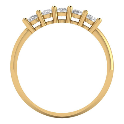 0.35 cttw Simulated Diamond Round Cut Yellow Gold Eternity Wedding Band