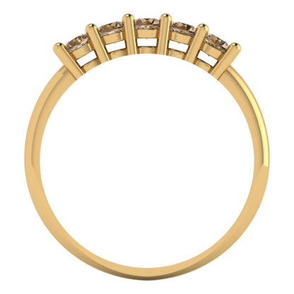 0.35 cttw Simulated Champagne Diamond Round Cut Yellow Gold Eternity Wedding Band