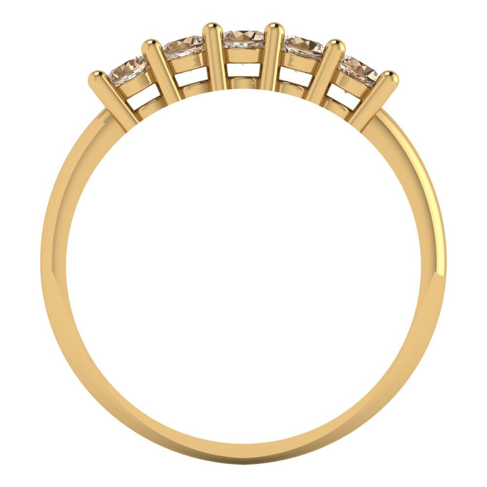 0.35 cttw Yellow Moissanite Round Cut Yellow Gold Eternity Wedding Band