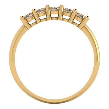 0.35 cttw Yellow Moissanite Round Cut Yellow Gold Eternity Wedding Band