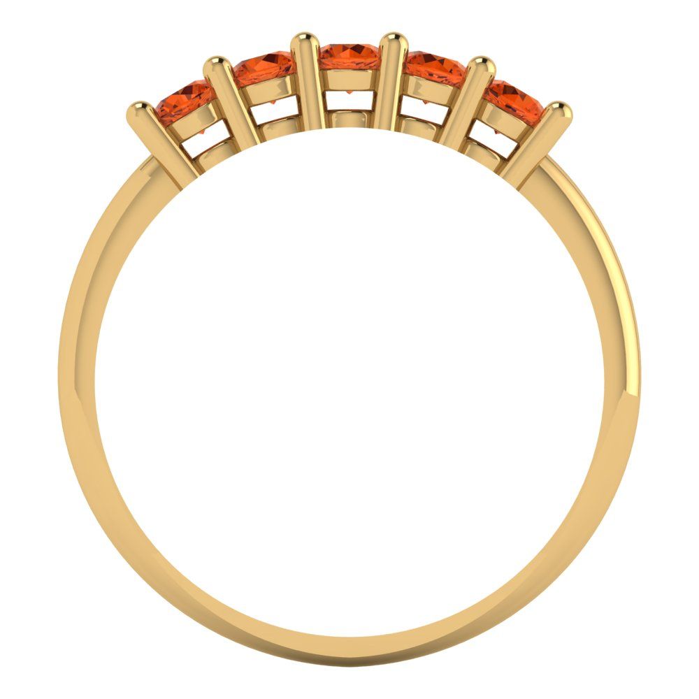 0.35 cttw Simulated Ruby Round Cut Yellow Gold Eternity Wedding Band