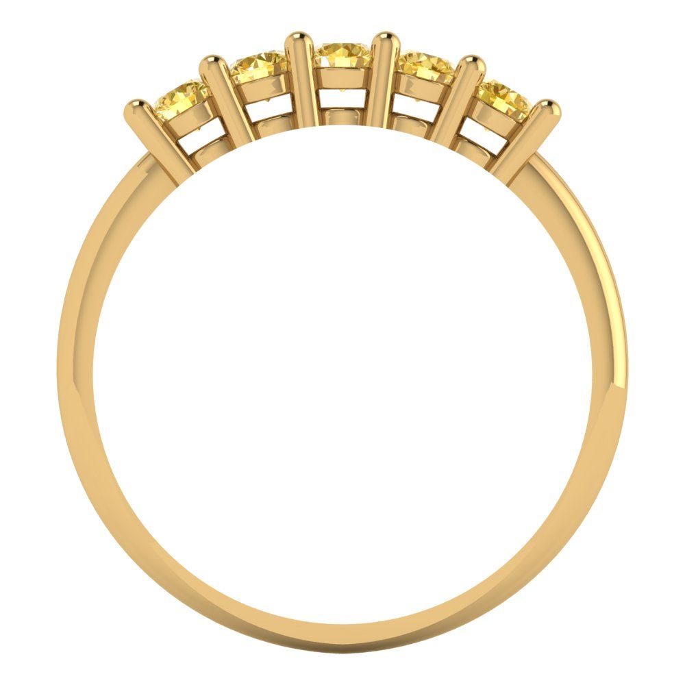0.35 cttw Simulated Yellow Diamond Round Cut Yellow Gold Eternity Wedding Band