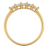 0.4 ct Brilliant Round Cut Natural Diamond Stone Clarity SI1-2 Color I-J Yellow Gold Stackable Band