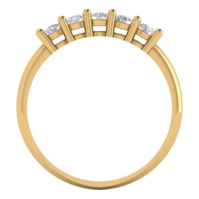 0.4 ct Brilliant Round Cut Natural Diamond Stone Clarity SI1-2 Color I-J Yellow Gold Stackable Band