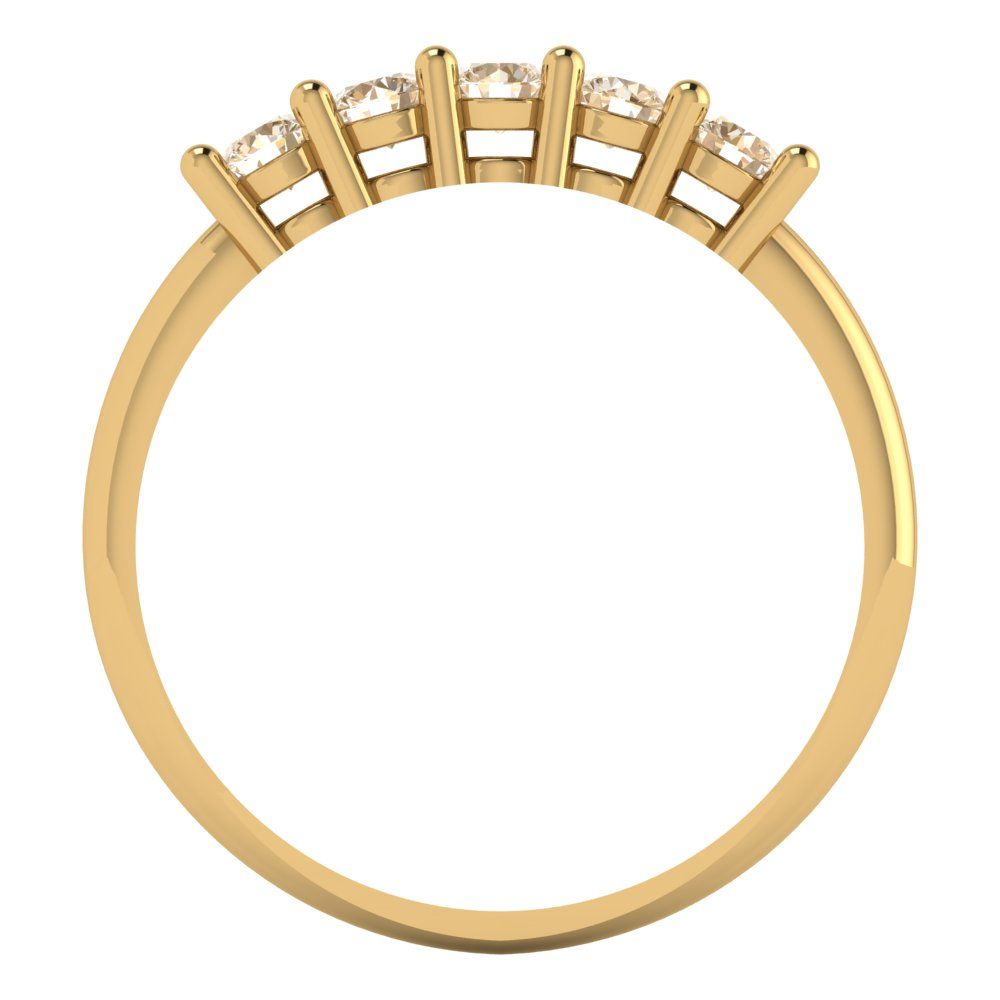 0.35 cttw Natural Morganite Round Cut Yellow Gold Eternity Wedding Band