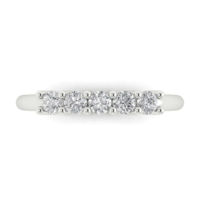 0.35 cttw Moissanite Round Cut White Gold Eternity Wedding Band