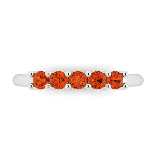 0.35 cttw Simulated Red Diamond Round Cut White Gold Eternity Wedding Band