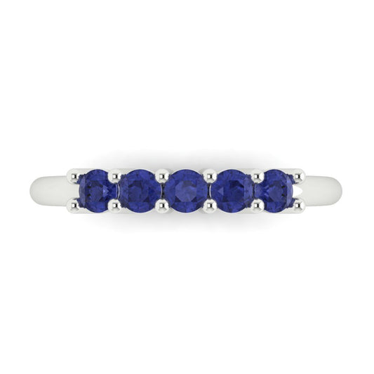 0.35 cttw Simulated Tanzanite Round Cut White Gold Eternity Wedding Band