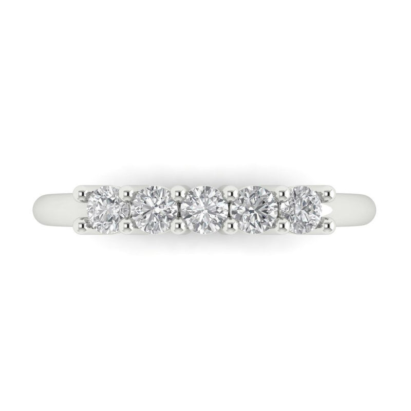 0.4 ct Brilliant Round Cut Natural Diamond Stone Clarity SI1-2 Color G-H White Gold Stackable Band
