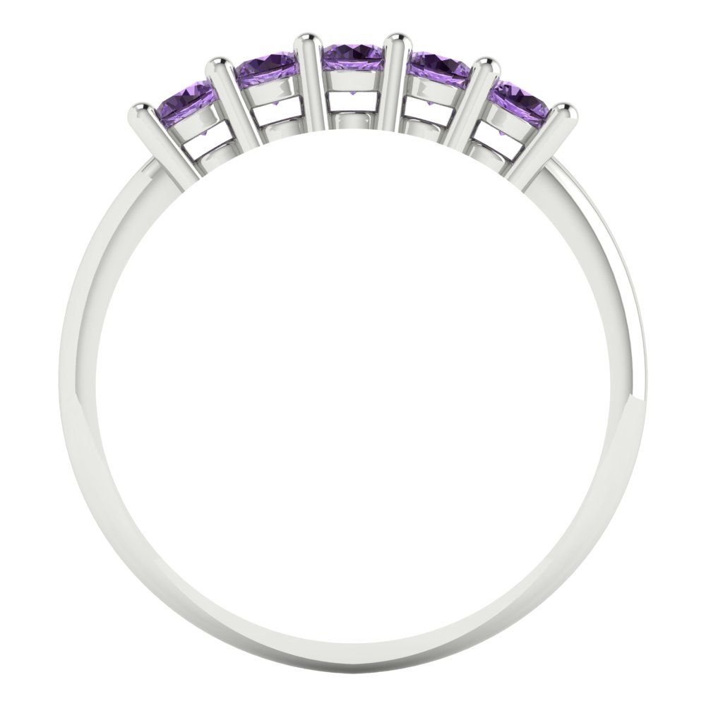 0.35 cttw Simulated Alexandrite Round Cut White Gold Eternity Wedding Band