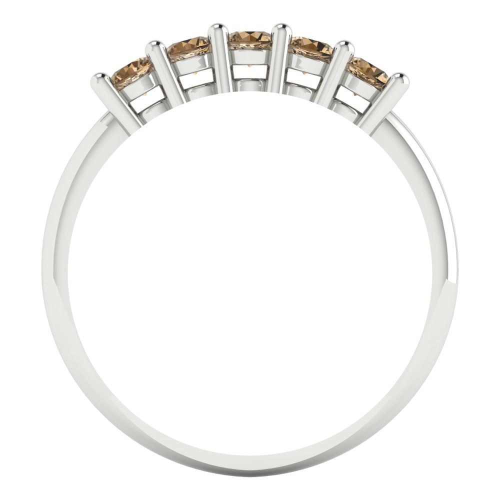 0.35 cttw Simulated Champagne Diamond Round Cut White Gold Eternity Wedding Band