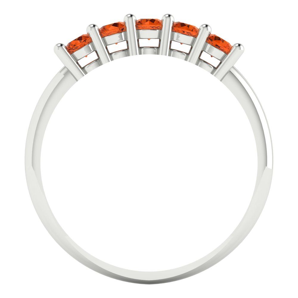 0.35 cttw Simulated Red Diamond Round Cut White Gold Eternity Wedding Band