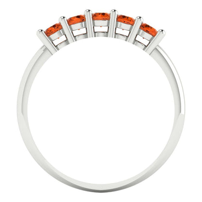 0.35 cttw Simulated Red Diamond Round Cut White Gold Eternity Wedding Band