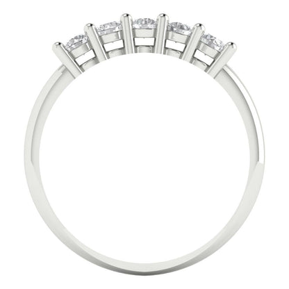 0.35 cttw White Sapphire Round Cut White Gold Eternity Wedding Band