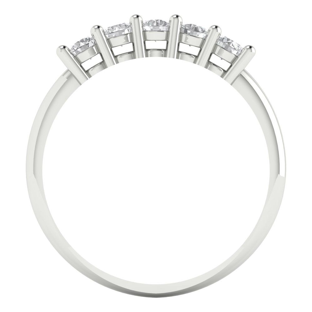 0.35 cttw Moissanite Round Cut White Gold Eternity Wedding Band