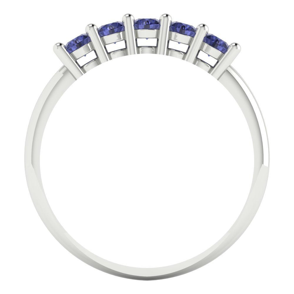 0.35 cttw Simulated Tanzanite Round Cut White Gold Eternity Wedding Band