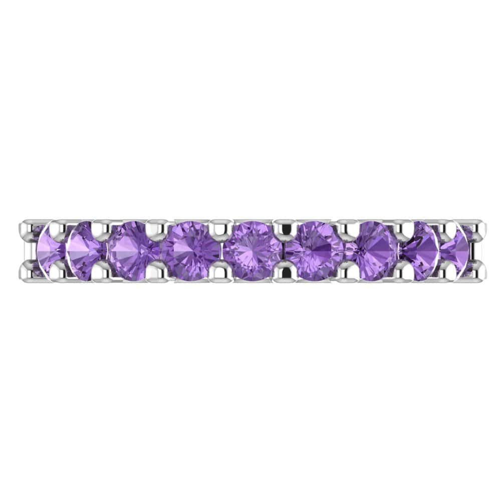 0.63 cttw Simulated Alexandrite Round Cut White Gold Eternity Wedding Band