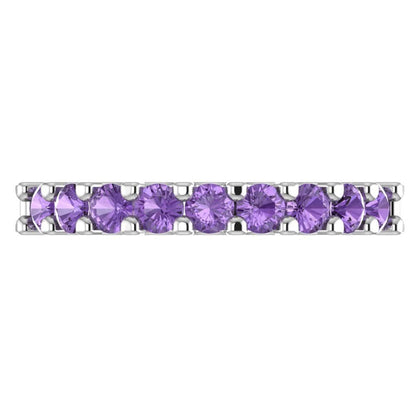 0.63 cttw Simulated Alexandrite Round Cut White Gold Eternity Wedding Band