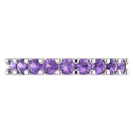 0.63 cttw Simulated Alexandrite Round Cut White Gold Eternity Wedding Band