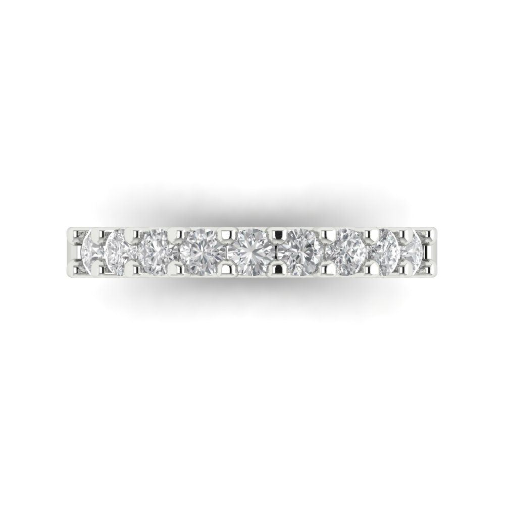 0.63 cttw White Sapphire Round Cut White Gold Eternity Wedding Band