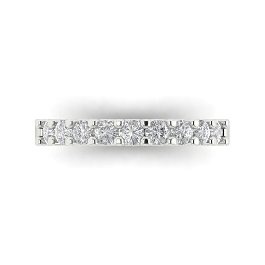 0.63 cttw White Sapphire Round Cut White Gold Eternity Wedding Band