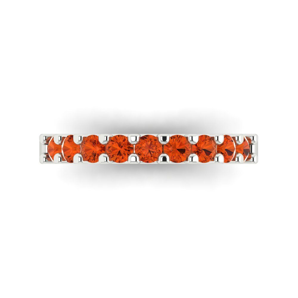 0.63 cttw Simulated Red Diamond Round Cut White Gold Eternity Wedding Band