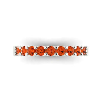 0.63 cttw Simulated Red Diamond Round Cut White Gold Eternity Wedding Band