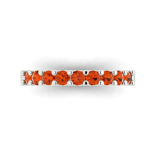 0.63 cttw Simulated Red Diamond Round Cut White Gold Eternity Wedding Band