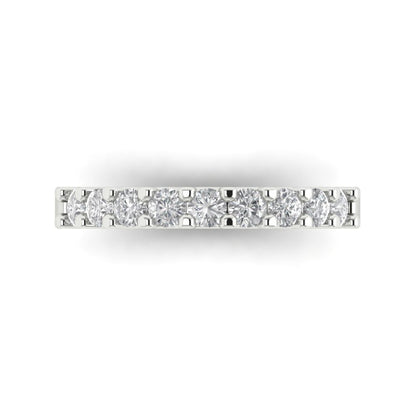 0.81 ct Brilliant Round Cut Natural Diamond Stone Clarity VS1-2 Color G-H White Gold Stackable Band
