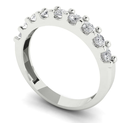 0.81 ct Brilliant Round Cut Natural Diamond Stone Clarity VS1-2 Color G-H White Gold Stackable Band