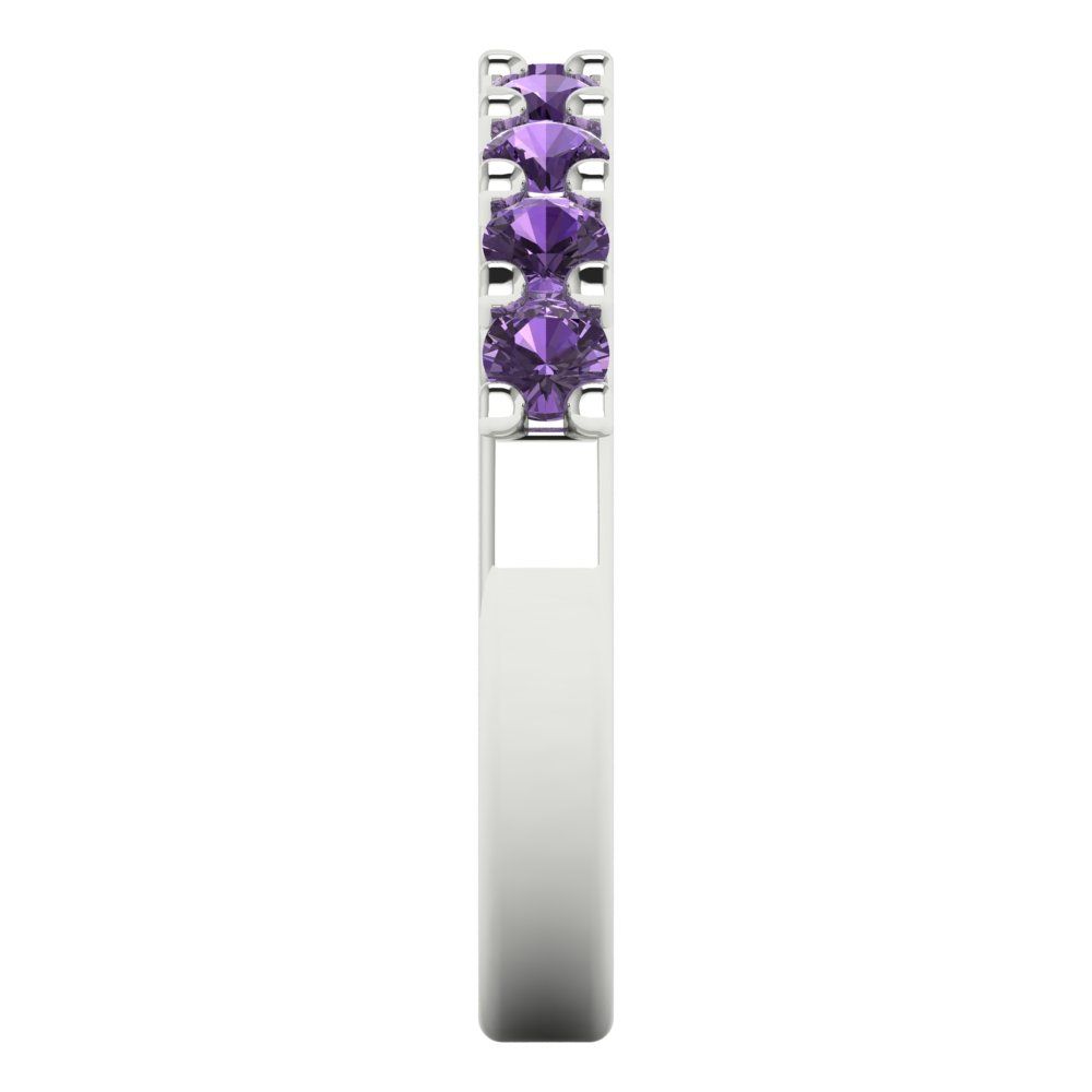 0.63 cttw Simulated Alexandrite Round Cut White Gold Eternity Wedding Band