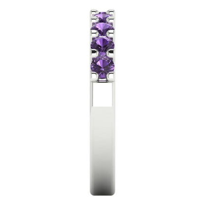 0.63 cttw Simulated Alexandrite Round Cut White Gold Eternity Wedding Band