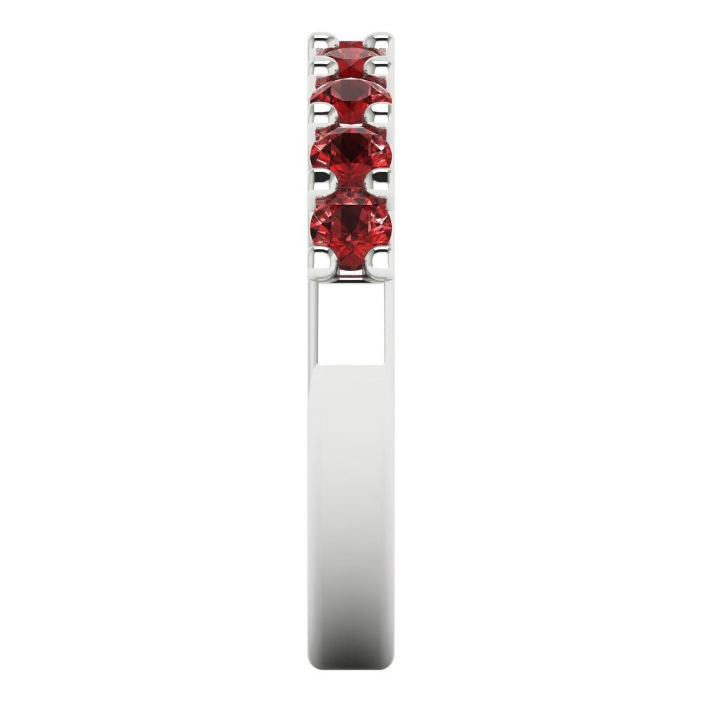 0.63 cttw Natural Garnet Round Cut White Gold Eternity Wedding Band