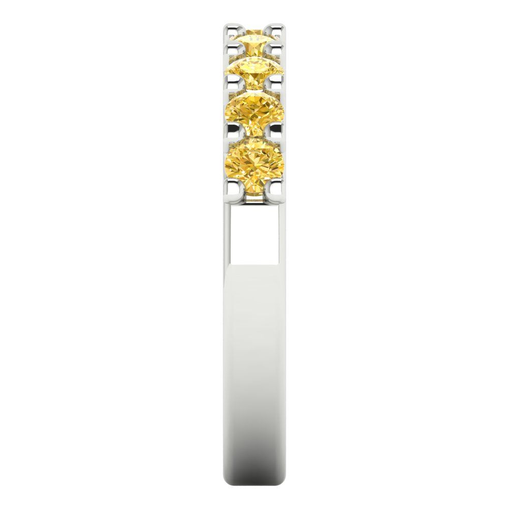 0.63 cttw Simulated Yellow Diamond Round Cut White Gold Eternity Wedding Band
