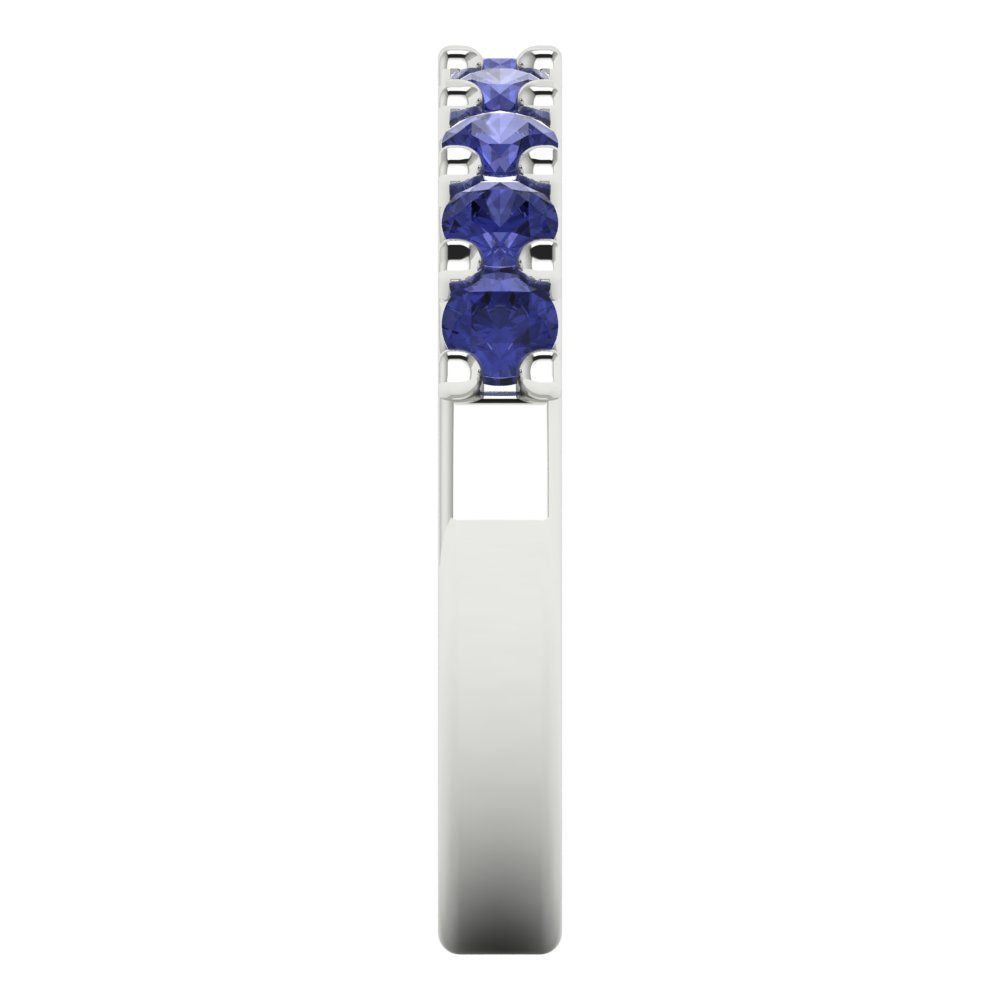 0.63 cttw Simulated Tanzanite Round Cut White Gold Eternity Wedding Band